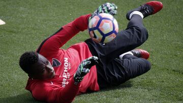 Kameni, durante un entrenamiento.