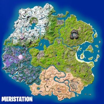 Nuevo mapa de la isla tras el parche 21.20 de Fortnite