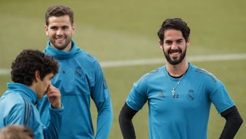 Isco Alarcón, en un entrenamiento con el Real Madrid.
