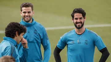 Isco Alarc&oacute;n, en un entrenamiento con el Real Madrid.