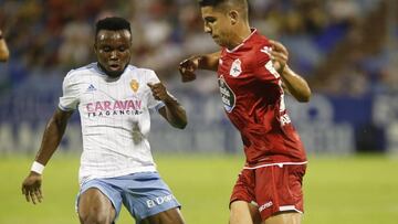 James Igbekeme, durante un partido de Copa del Rey entre Zaragoza y Deportivo.