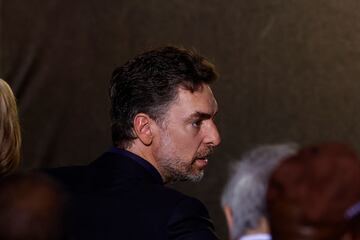 El exjugador español de baloncesto, Pau Gasol, durante la presentación de la nueva estatua de su amigo Kobe Bryant.