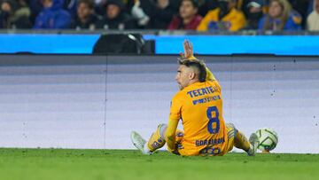 Fernando Gorriaran de Tigres durante el partido contra Monterrey, Correspondiente a la Jornada 12 del Torneo Clausura 2023 "Clasico Regio" de la Liga BBVA MX, en el Estadio Universitario, el 18 de Marzo de 2023.