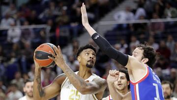 Jordan Mickey, durante el partido de la Euroliga que ha enfrentado al Real Madrid y al Anadolu Efes en el WiZink Center