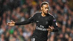 El jugador brasile&ntilde;o Neymar, durante un partido de champions contra el Celtic.