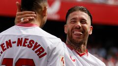 Sergio Ramos celebra junto a En-Nesyri su gol ante el Celta de Vigo.