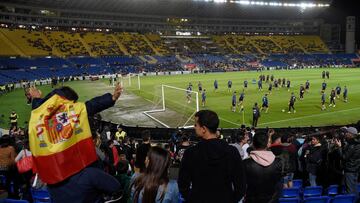 Imagen del &uacute;ltimo entrenamiento de Espa&ntilde;a antes del partido ante Bosnia.