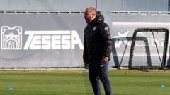 Jos&eacute; Alberto,durante el entrenamioento de este viernes.