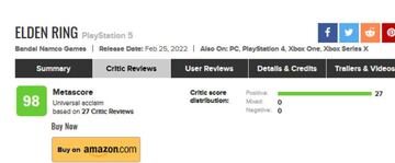 Elden Ring en Metacritic.