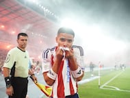 José Enamorado celebra su gol ante Tolima en la final de Liga