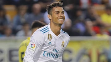 Cristiano Ronaldo celebra su gol al Villarreal, el &uacute;ltimo que marc&oacute; para el Real Madrid.