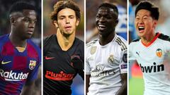 Ansu Fati (Barcelona), Jo&atilde;o F&eacute;lix (Atl&eacute;tico de Madrid), Vinicius Junior (Real Madrid) y Kang-in Lee (Valencia).