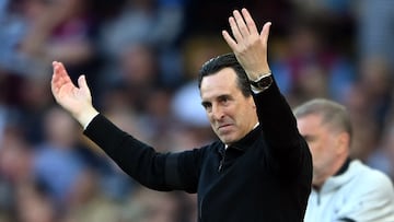Unai Emery, durante el partido ante el Aston Villa.