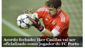 En ‘A Bola’. Acuerdo cerrado: Casillas va a ser oficializado como jugador del Oporto.