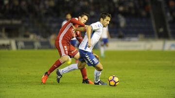 Aitor Sanz, jugador del Tenerife en el encuentro ante el Zaragoza.