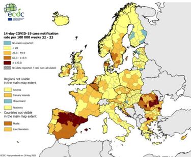 Coronavirus: el mapa que deja en mal lugar a España