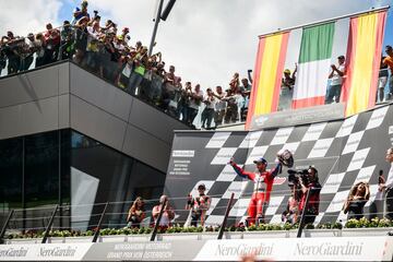 Andrea Dovizioso en el pódium del GP de Austria. 