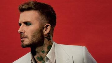 David Beckham maquillado en un posado para la revista británica "Love"