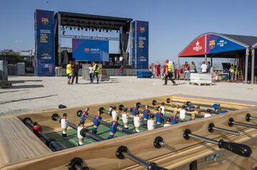 Ya están preparadas las Fan zones del Sevilla y Barça