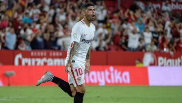 Banega celebra su gol de falta ante el Zalgiris.