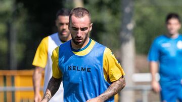 Sergi Darder, durante un entrenamiento con el Espanyol.