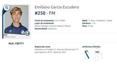 Emiliano Garc&iacute;a Escudero, la joya de la cantera del Puebla