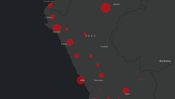 Mapa de casos por coronavirus por departamento en Perú, hoy, 8 de abril