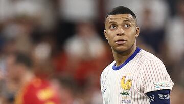 Kylian Mbappé durante el partido de la Eurocopa entre Francia y España.