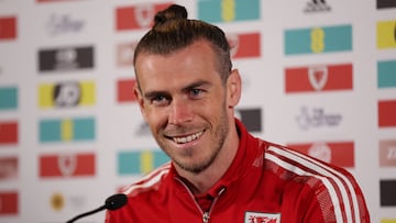 Wales' Gareth Bale during a press conference.