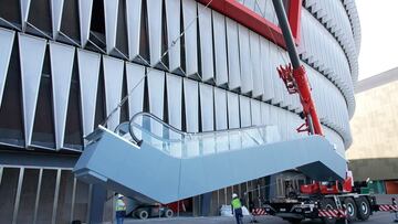 Las escaleras, en San Mamés