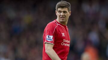 Steven Gerrard juega ante el Crystal Palace su último partido como profesional en Anfield con la camiseta del Liverpool.