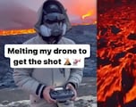 Incredible drone footage of the crater of an active volcano