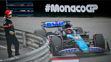 Alpine's French driver Esteban Ocon drives during the second practice session of the Formula One Monaco Grand Prix on May 24, 2024 at the Circuit de Monaco, two days ahead of the race. (Photo by ANDREJ ISAKOVIC / AFP)
