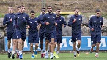 San José en el entrenamiento de hoy en Lezama