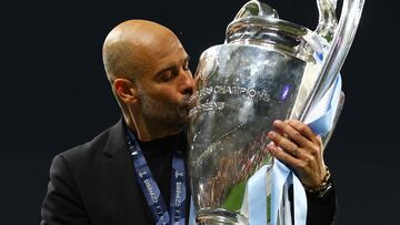 Pep Guardiola, entrenador del Manchester City, en la final de la Champions League.