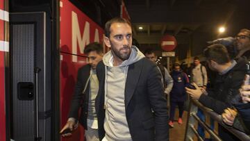 Godín, uno de los más aclamados a la llegada del Atlético a Sevilla.