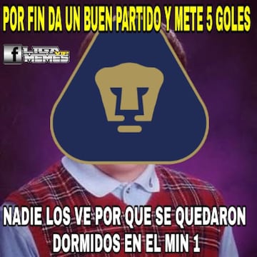 Los memes del triunfo de Pumas ante Necaxa