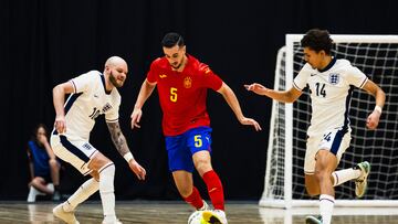 Imagen del partido de la fase de clasificación del Europeo de Fútbol Sala entre Inglaterra y España.