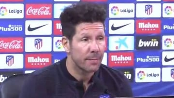 Simeone en rueda de prensa. 