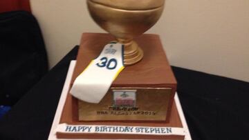¡La curiosa tarta de cumpleaños de Stephen Curry!