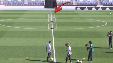 James probando puntería para batir récord de Isco