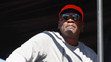 RICHMOND, VIRGINIA - APRIL 02: NBA Hall of Famer Michael Jordan and co-owner of 23XI Racing looks on from the 23XI Racing pit box during the NASCAR Cup Series Toyota Owners 400 at Richmond Raceway on April 02, 2023 in Richmond, Virginia. (Photo by Jared C. Tilton/Getty Images)