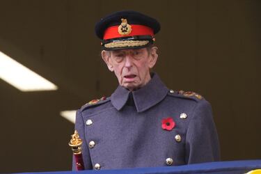 Eduardo de Kent durante la ceremonia anual del Domingo del Recuerdo en el Cenotafio de Whitehall, en Londres.