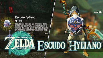 the legend of zelda tears of the kingdom nintendo switch guia escudo hyliano mejor escudo del juego