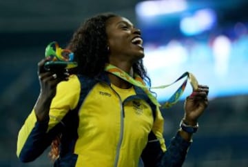 La colombiana tiene dos medallas en los Juegos Olímpicos. Ganó plata en el salto triple de Londres y el oro en Río.