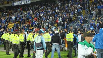 Hinchas de Millonarios ingresan al campo de juego