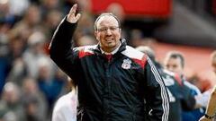 <b>CANSADO. </b>Rafa Benítez en un partido con el Liverpool.