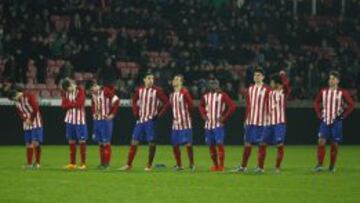 El Atlético juvenil a la conclusión del choque de la Youth League con el Midtjylland.