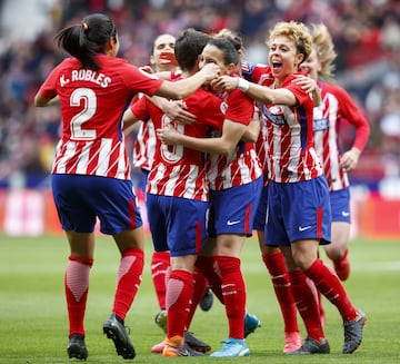 Kaci marcó el primer gol del Atlético Femenino en el Wanda.





