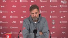 Jürgen Klopp, técnico de Liverpool, en rueda de prensa.